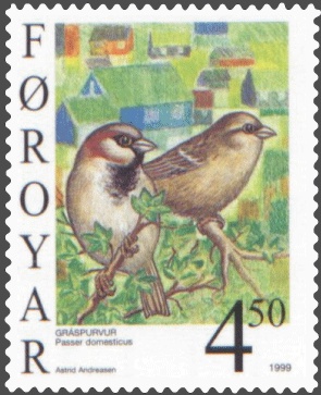 Faroe stamp 344 house sparrow (passer domesticus).jpg